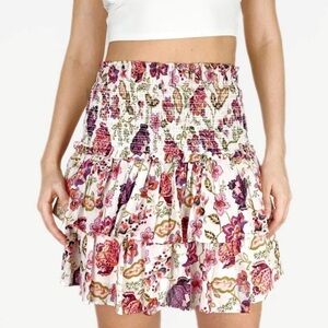 HOUSE OF HARLOW 1960 Floral Tiered Mini Skirt